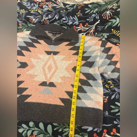 HYFVE Pink and Black Aztec Quarter Zip Cropped Sweater - Picture 8 of 11